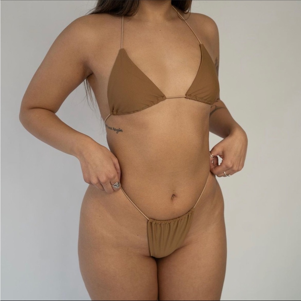 Triangle String Thong Bikini Set - Picture 2 of 2